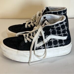 Women's Vans Denim SK8-Hi Tapered‎ Stackform Sneakers Platform Shoes - Size 6
